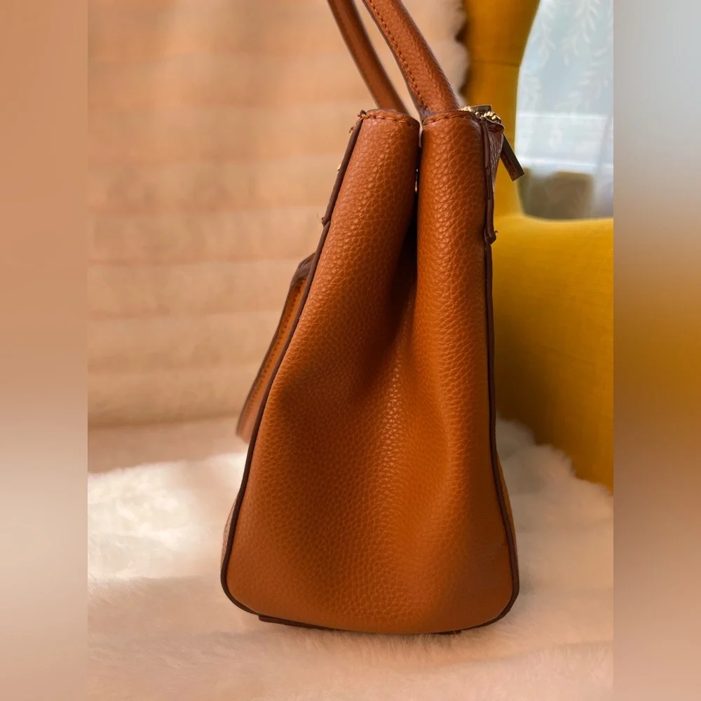 Anne Klein Basket Weave and Leather Satchel - Picture 5 of 9